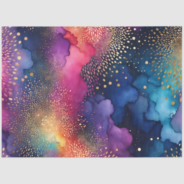 Colorful Abstract Ink Art Tissue Paper (Front)