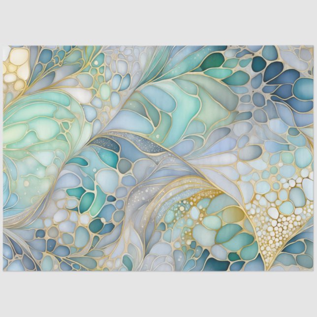 Colorful Abstract Ink Art Tissue Paper (Front)