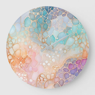 Colorful Abstract Ink Art Wall Clock