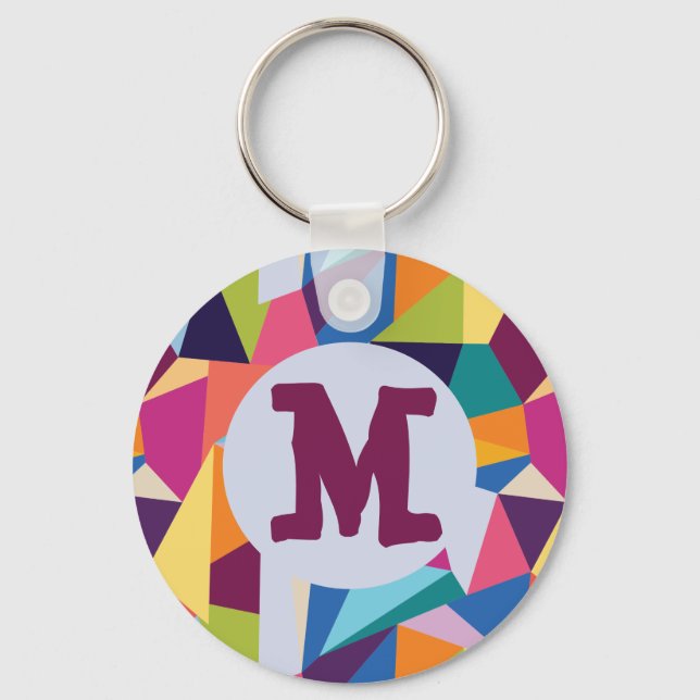 Colorful Abstract Keychain with Initial (Front)