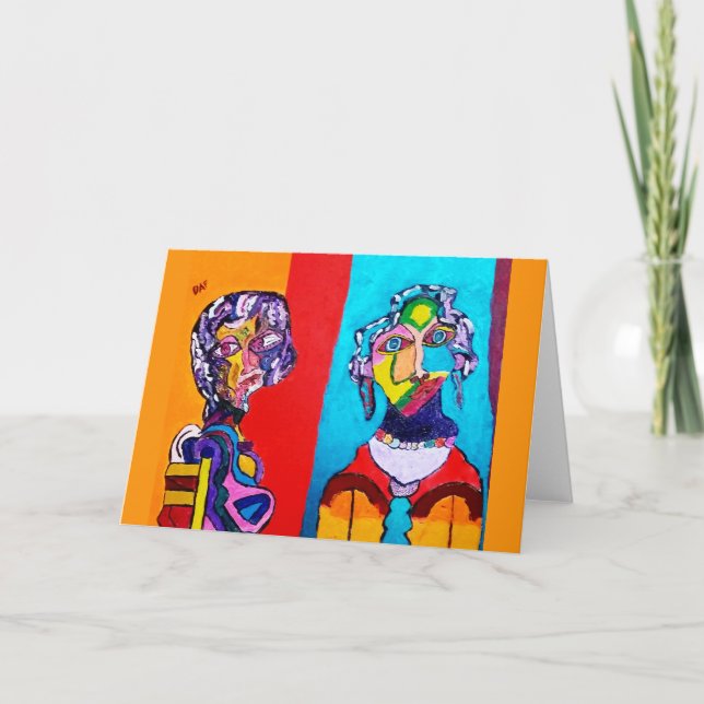 COLORFUL ABSTRACT LADIES BLANK CARD (Front)