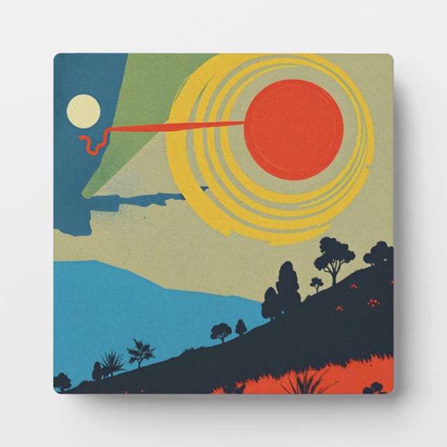 Colorful Abstract Landscape Art Plaque (Front)