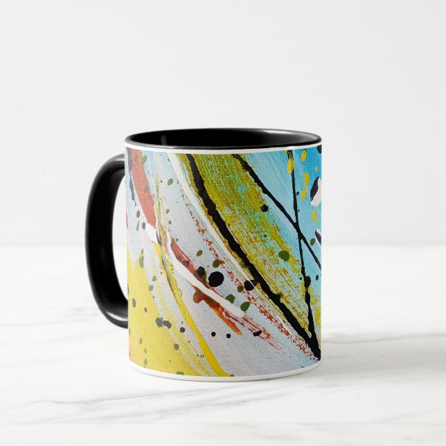 Colorful Abstract Modern Unique Mug (Front Left)