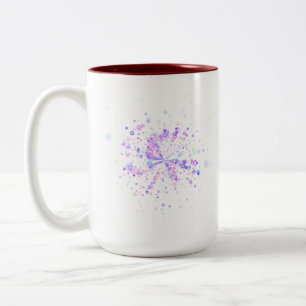 Colorful Abstract Neon Splash Two-Tone Coffee Mug