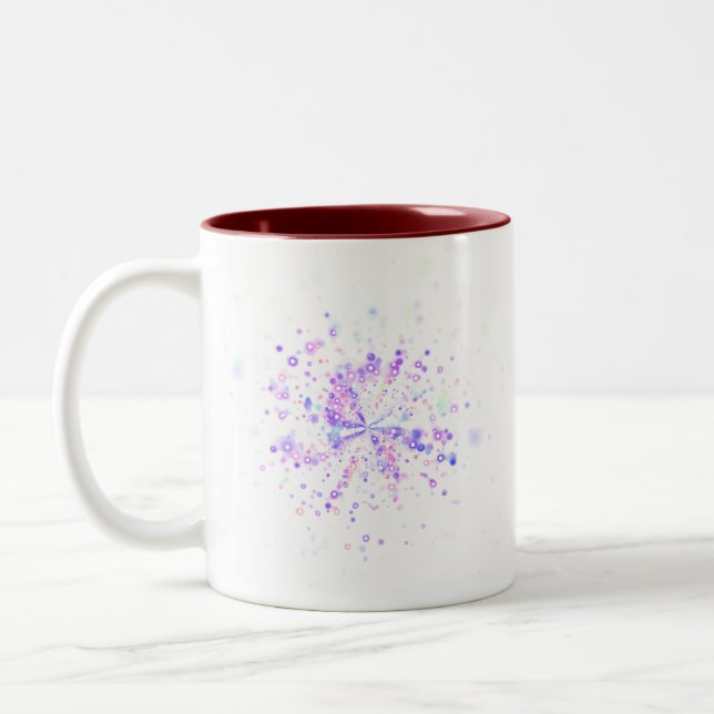 Colorful Abstract Neon Splash Two-Tone Coffee Mug (Left)