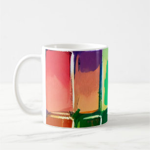 Colorful Abstract Oil Paint Block Pattern Coffee Mug