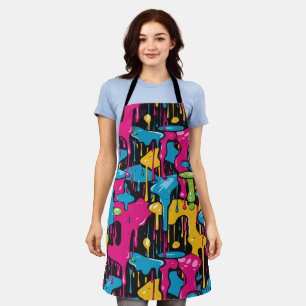 Colorful Abstract Paint Drips (1) Apron