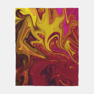 Colorful abstract painting fleece blanket