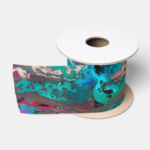 Colorful Abstract Painting Satin Ribbon