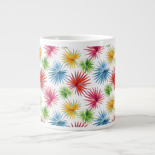 Colorful Abstract Palm Burst Large Coffee Mug