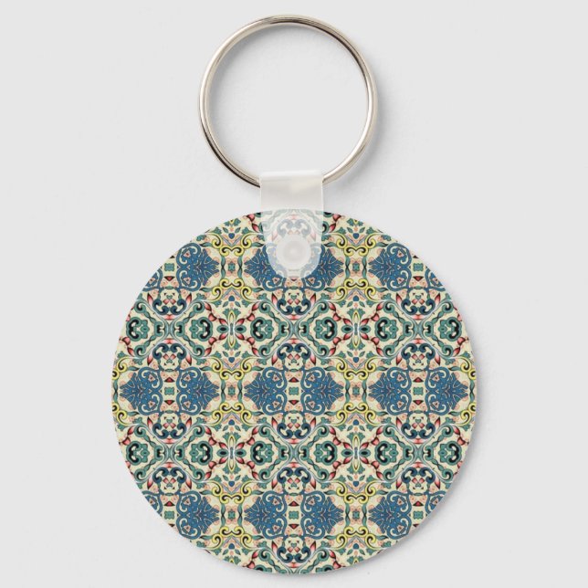 Colorful Abstract Pattern Key Ring (Front)