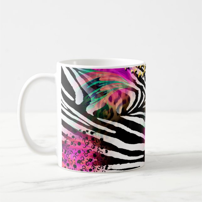 Colorful abstract pattern with zebra textureabstra coffee mug (Left)