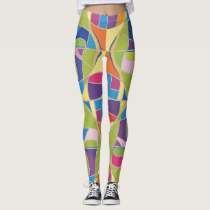Colorful Abstract Patterned Leggings