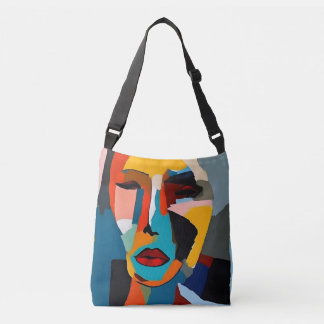 Colorful Abstract Portrait Art Tote Bag