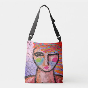 Colorful Abstract Portrait of a Woman Crossbody Bag