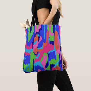 Colorful Abstract Print in Retro Colors  Tote Bag