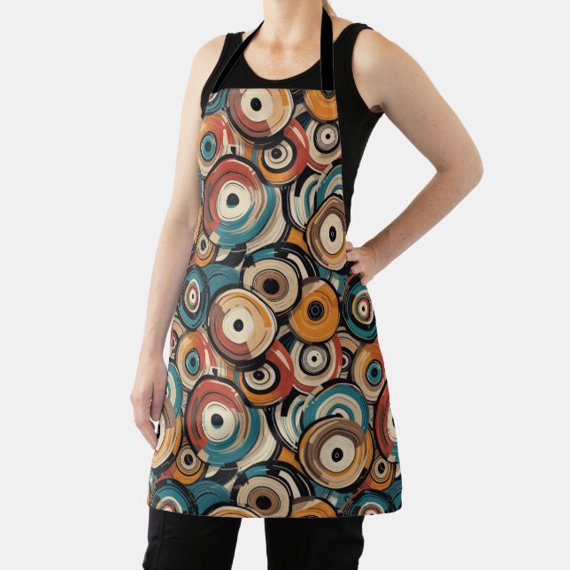 Colorful Abstract Records Apron (Insitu)
