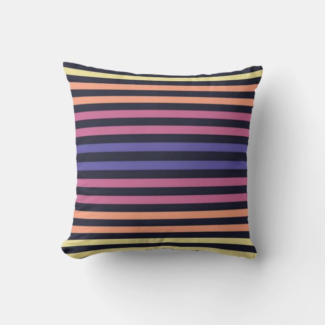 Colorful  Abstract retro stripes Purple texture  Cushion (Front)