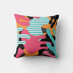 Colorful Abstract Shapes and Dots Cushion