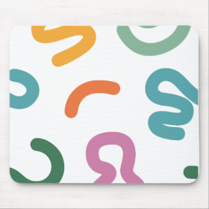 Colorful Abstract Shapes Pattern Mouse Pad