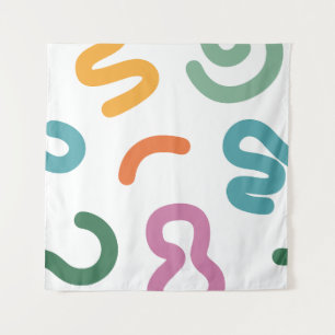 Colorful Abstract Shapes Pattern Tapestry