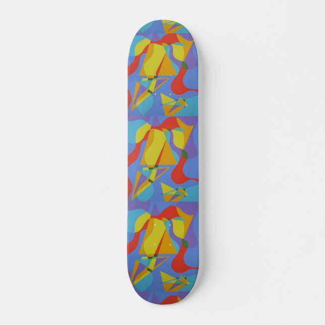 Colorful Abstract Skateboard Deck Art (Front)