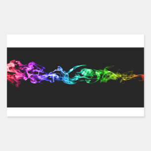 Colorful Abstract Smoke - A Rainbow in the Dark Rectangular Sticker