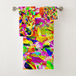 Colorful Abstract Spectrum Pattern Bath Towel Set