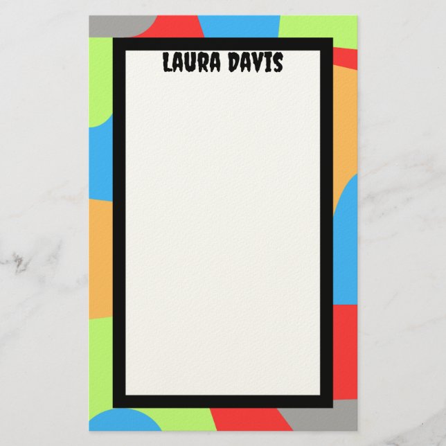 Colorful Abstract Stationery Paper (Front)