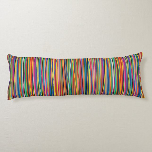 Colorful abstract stripes design body cushion (Back)