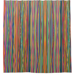 Colorful abstract stripes design shower curtain