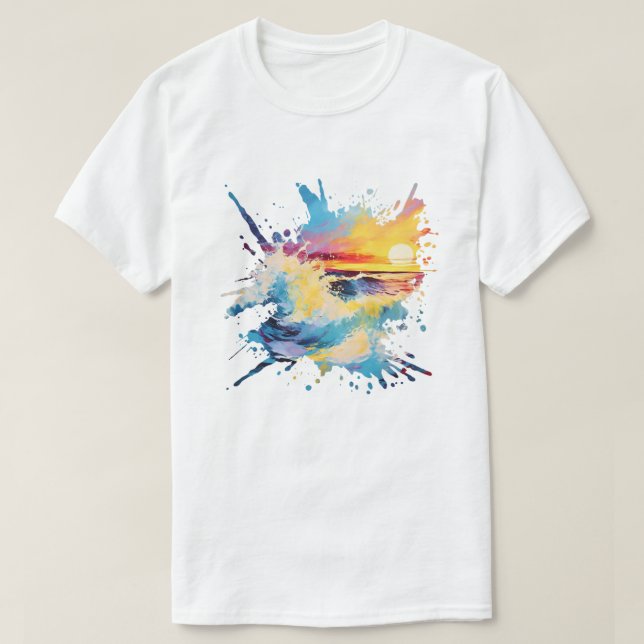Colorful Abstract Sunset T-Shirt (Design Front)