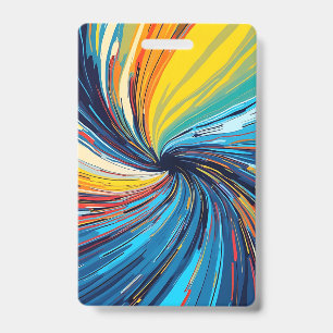 Colorful Abstract Swirl ID Badge