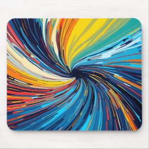 Colorful Abstract Swirl Mouse Pad