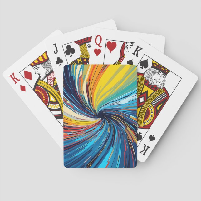 Colorful Abstract Swirl Playing Cards (Back)