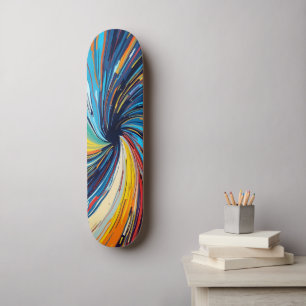 Colorful Abstract Swirl Skateboard