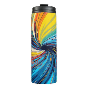 Colorful Abstract Swirl Thermal Tumbler