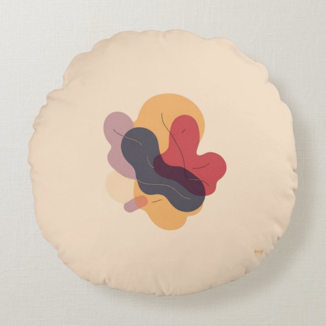 Colorful Abstract Throw Pillow (Front)