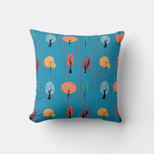 Colorful Abstract Tree Seamless Pattern   Cushion