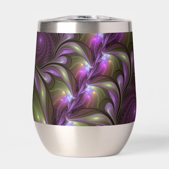 Colorful Abstract Violet Purple Khaki Fractal Art (Front)