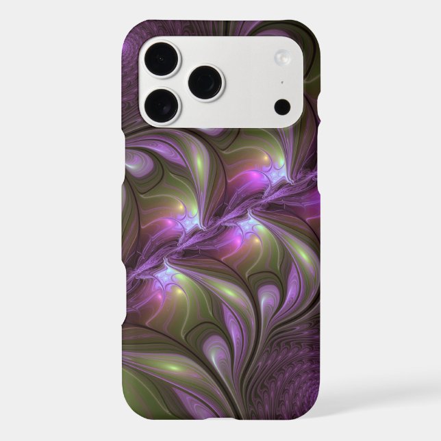 Colorful Abstract Violet Purple Khaki Fractal Art (Back)