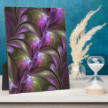 Colorful Abstract Violet Purple Khaki Fractal Art Plaque<br><div class="desc">Striking Fractal Art,  abstract and luminous
with shades of purple,  violet and khaki.
Design for your plaque and more.</div>