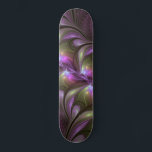 Colorful Abstract Violet Purple Khaki Fractal Art Skateboard<br><div class="desc">Striking Fractal Art,  abstract and luminous
with shades of purple,  violet and khaki.
Design for your skateboard and more.</div>