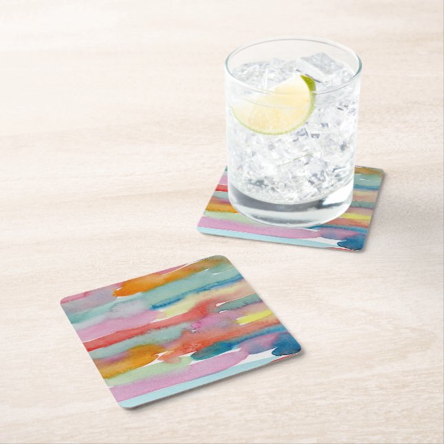 Colorful Abstract Watercolor Drink Coasters (Insitu)