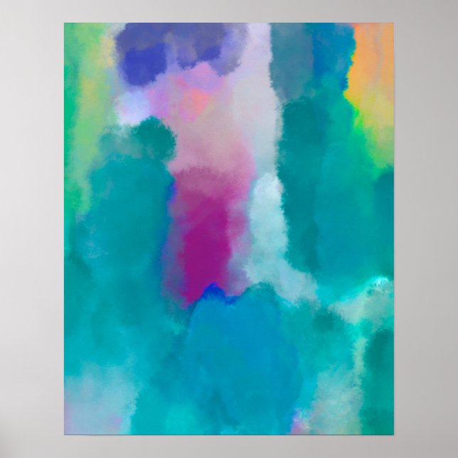 Colorful Abstract Watercolour Painting Poster (Front)