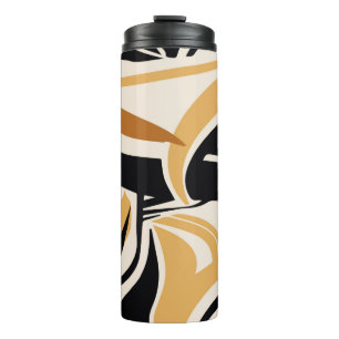 Colorful abstract wave pattern on beige. Vintage I Thermal Tumbler