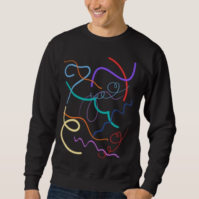 Colorful Abstract Wavy Lines Pattern Sweatshirt (Front)