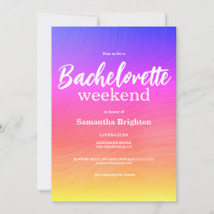 Colorful Abstract Weekend Bachelorette  Invitation