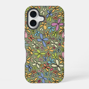 Colorful Abstract Wildflower Garden iPhone 16 Case