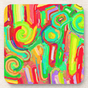 Colorful Abstraction Pattern Coaster